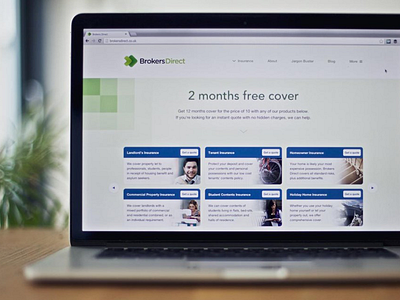 Brokers Direct carousel green insurance responsive rwd timeline