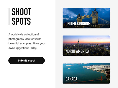 Shoot Spots bw cities locations photography web app