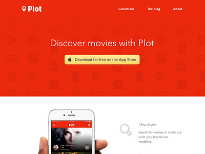 New website for Plot app website film iconography marketing movies plot promotion red web ui website