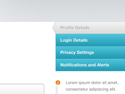 Profile Shizzle profile settings ui user user interface