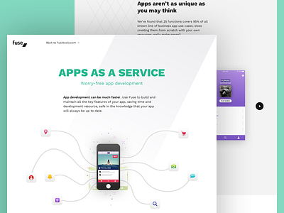 Apps As A Service android fuse ios landing page saas software web