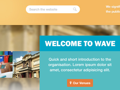 WAVE Web Intro blue grid orange redesign ui wave website