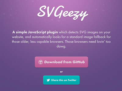 SVGeezy Landing Page