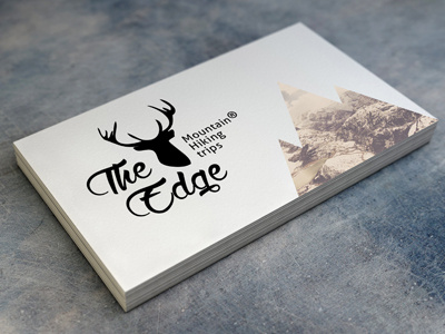 The Edge Hiking club bussines card dear hiking mountains