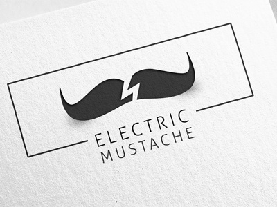 Electric Mustache logo design creative design electric graphic logotype mustache