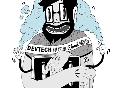 DEVTECH t-shirt illustration cloude computers design illustration technology tshirt