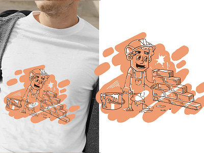 T shirt design drawing illustration thisrt worker