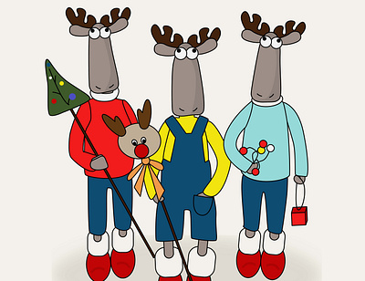 Christmas reindeer illustration vector