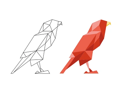 Falcon animal bird bird of prey facets falcon logo low poly