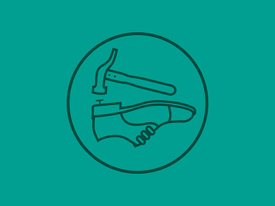 Shoemaker icon clean flat hammer icon line minimal minimalist repair round shoe shoemaker simple