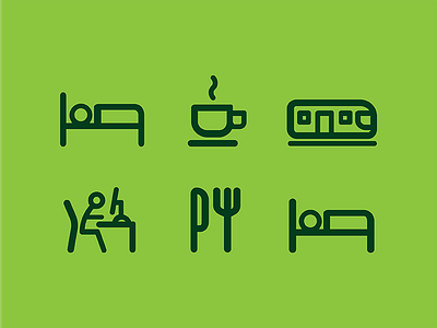 Routine icons clean coffee flat fork icon icons line minimalism simple sleep subway work