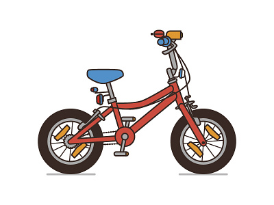 Bike bike children clean game kids red simple vector vehicle