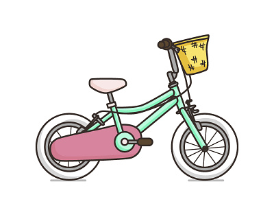 Little girl bike basket bike clean game girl illustration kids little