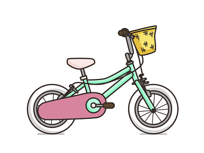 Little girl bike 02 bike clean illustration stroke