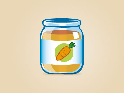 Baby food baby blue carrot food jar orange picto vector