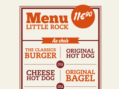 Restaurant menu burger diner retro typo