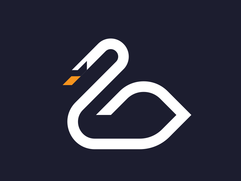 Swan illustration logo process swan vector