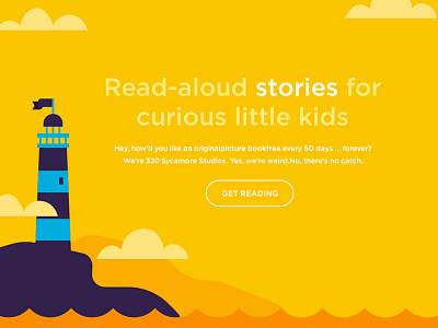 Lighthouse child flat illustration website