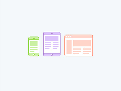 Responsive Icons browser device flat icons outline phone responsive tablet