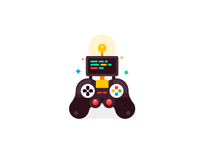 Game Master code coder flat gamepad gamer games icon illustration