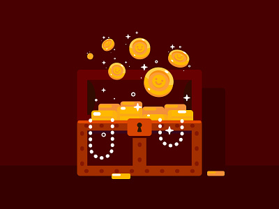 Treasure Chest chest gold icon illustration treasure