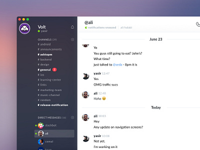 Slack Redesign Concept app chat flat mac message redesign slack team ui