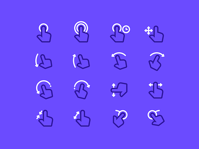 Hand gestures flow chart gestures hand icon icon set touch ui ux