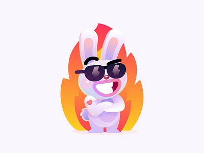Hot Rabbit character design hot illustration rabbit sticker