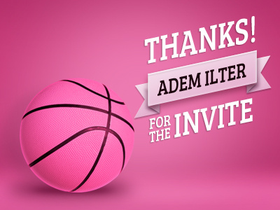 Thanks @ademilter ball debut dribbble illustration invitation invite thanks thanks icon mac