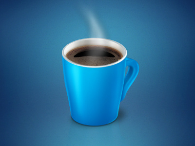 Coffee icon app blue coffee cup design icon illustration light web website