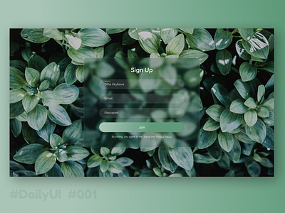 Daily UI Challenge 001 (Sign up page)