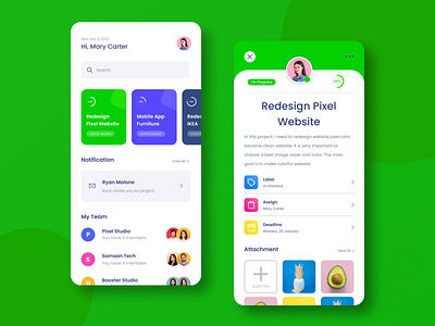 Project Management Mobile App app design mobile mobile app ui