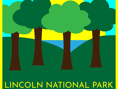 Lincoln National Park branding dailylogochallenge design flat graphic design illustrator logo park trees typography