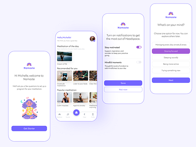 Mobile app design for meditation