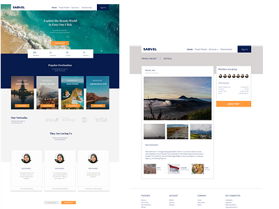 Sabviel Home Page design landing page landing page design minimal travel ui web