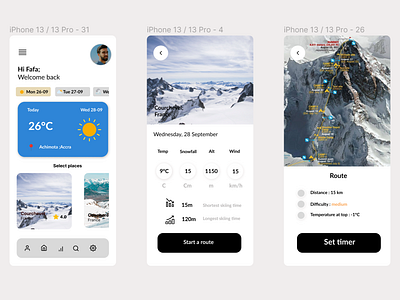 Ski App design interfacedesign mobileapp skitracker ui