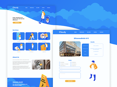 Claudy - Cleaning service company website adaptive branding clean cleaning design desktop finnish harvesting illustration mobile mopping sweeping ui ux web website