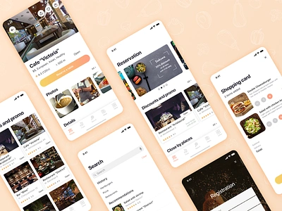 Restberry - Mobile application app application bar book booking cafe cuisine delivery food hookah mobile reserve reserving restaurant ui ux
