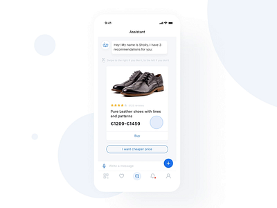 Smart Personal Shopping Assistant ai animation app application design merchant minimal mobile motion shop startup ui
