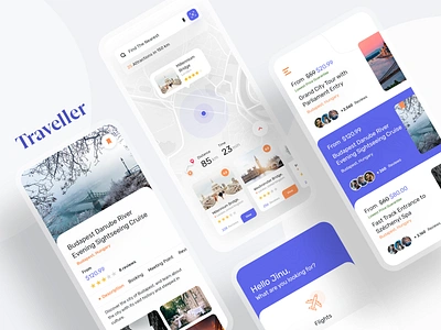 Travel App 2020 adventure app banglore budapest clean debut design doha icons illustration kuwait map mobile qatar travel trip typography ui