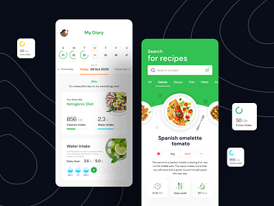 Make a healthy lifestyle cooking creative debut design system diet dish eat fitness gym illustration ios kitchen meat mobile recipe ui ux vegetable visual language workout