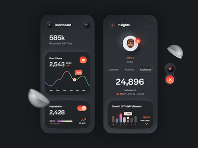 Skeuomorph Mobile Dashboard by Jinu on Dribbble