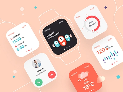 Watch app app banglore bigsur daily ui dashboard debut design design system icons india interface kerala minimal mumbai smartwatch system ui ux vector watch