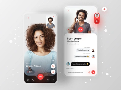 Meeting App around attendees call chat app conference daily ui dark mode exploration fun interface ios iphone lobby meet meeting mobile app rooms ui ux videochat