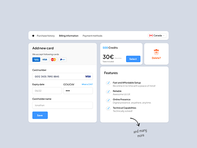 Payment cards branding cards checkout clean ui components credit card daily ui debut design system feature list kerala mastercard minimal payment payment ui product design qatar ui ux visa