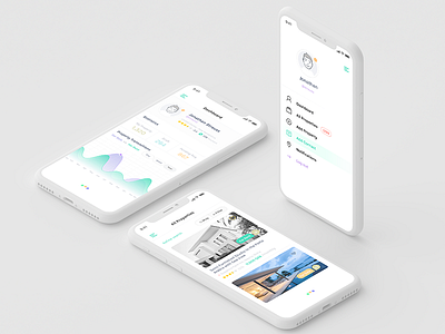 Real Estate App agent clean dashboard debuts dubai icons ios listing property realestate ux whitespace