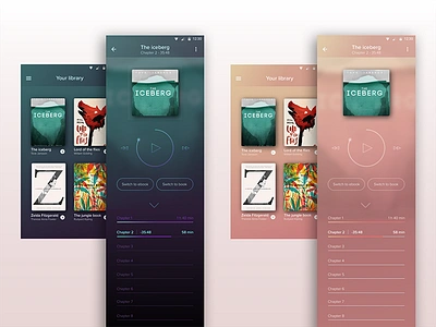 Audiobook app app application audio audiobook berghs book gradients laboration player ui ux