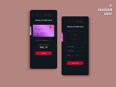 Cred Card Checkout - DailyUI 002 app challenge dailyui dailyui002 design form mobile ui