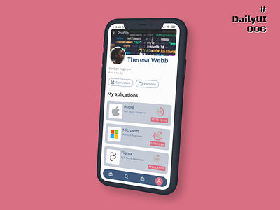 DailyUI006 app challenge dailyui dailyui006 job job app mobile ui design ux design