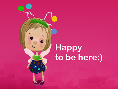 Happy to be here :) feeling happy first shot hello dribbble illustration